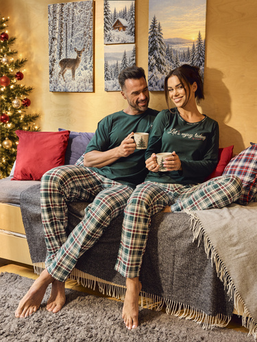 Cornette Wild Nature 134/328 Pijama para Hombre Verde 100% Algodón Cuadros