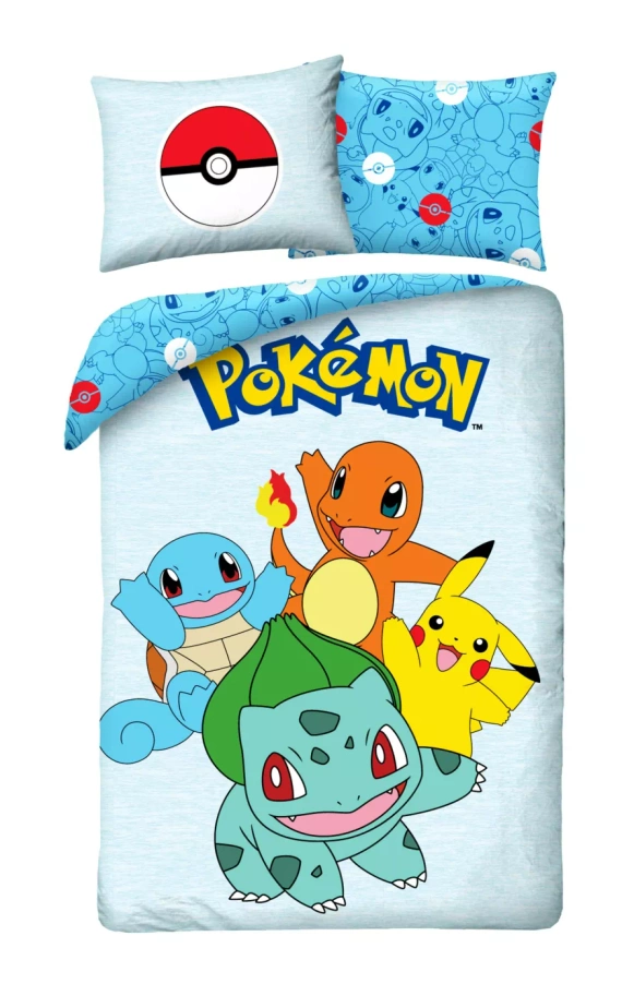 Ropa de cama de algodón Pokemon Kids 12 Halantex - 100% algodón, cremallera, peso 115 g/m²