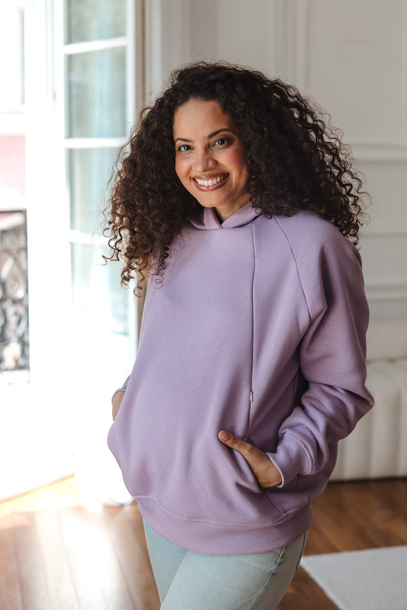 Sudadera premamá y de lactancia Milk&love Motherhood oversize violeta suave
