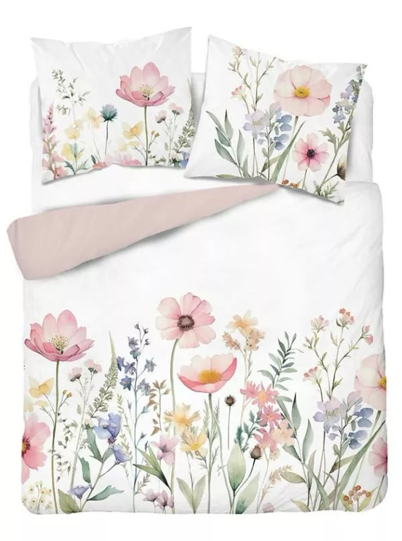 5429 Una ropa de cama de microfibra 3D con flores de prado en acuarela - Detexpol