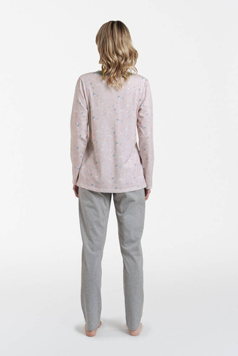 Pijama de manga larga y pantalón largo Simona Ladies Italian Fashion - estampado/melange