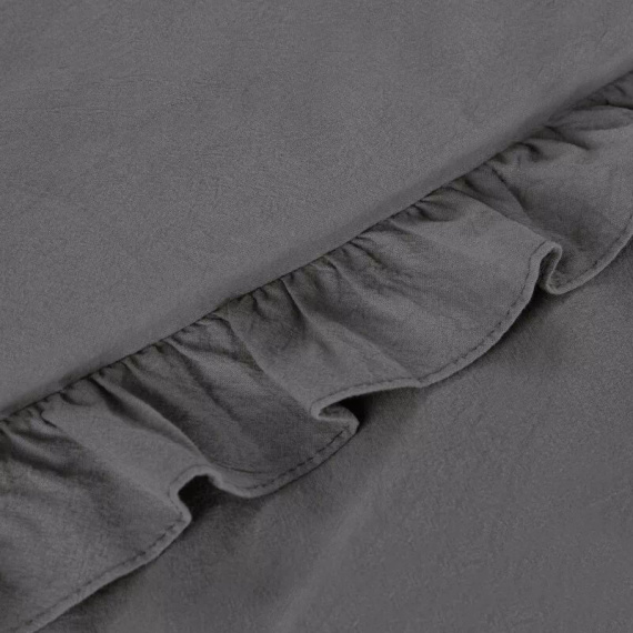 Ropa de cama de algodón con volante Eurofirany 100% algodón con cremallera color acero