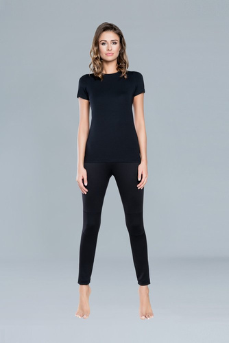 Camiseta de manga corta Ibiza Mujer Moda Italiana - negro