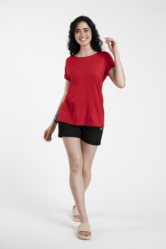 Ksenia Blusa manga corta Moda Italiana - rojo
