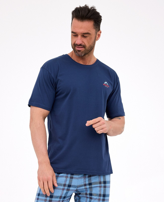 Pijama de hombre Cornette 134/315 North 2 azul - algodón, manga corta, comodidad y estilo