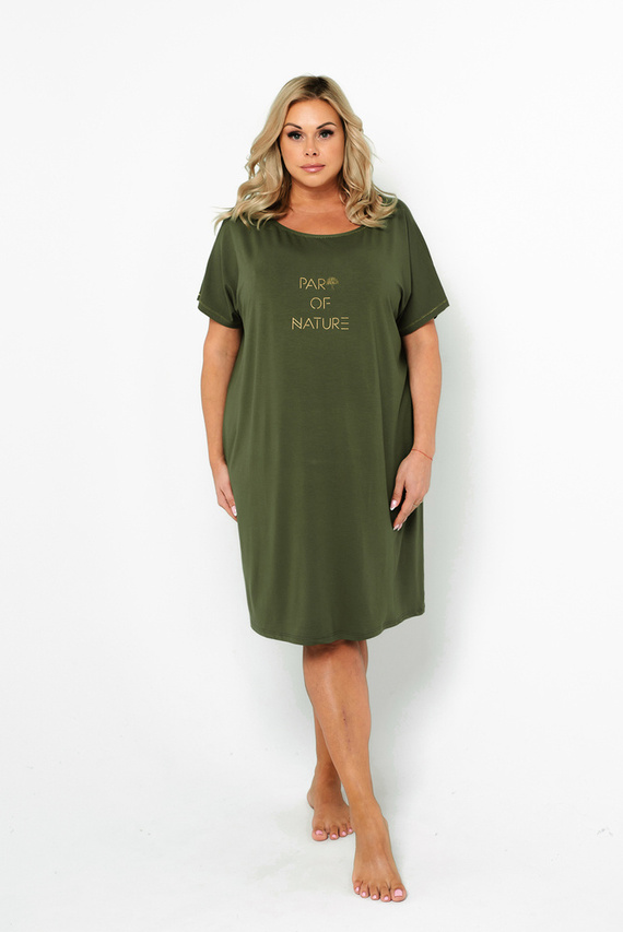 Natura Camisón de mujer, manga corta Moda Italiana - caqui