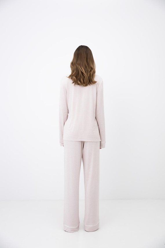 Sensis Leila pijama de mujer rosa a rayas, viscosa, con botones