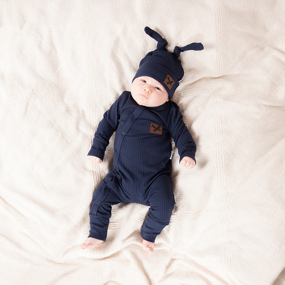 219032 Willy pijama bebé Nicol - algodón, rayas azul marino