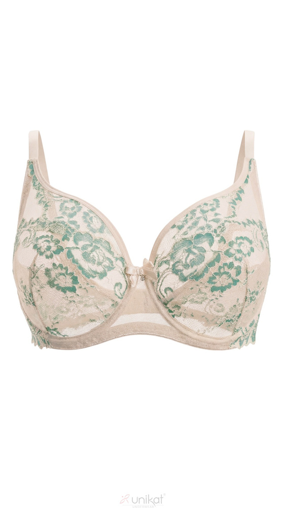 Biotensor soft Unikat Eloise beige y verde con encaje y aros