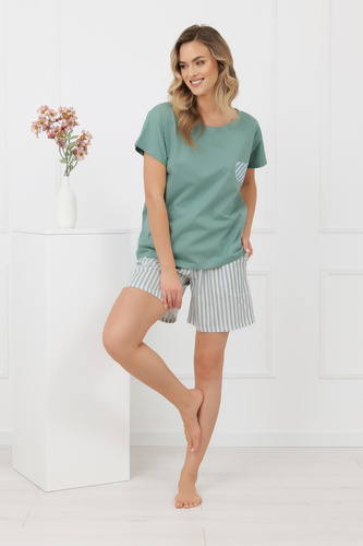 Pijama mujer Faro Italian Fashion 100% algodón manga corta shorts