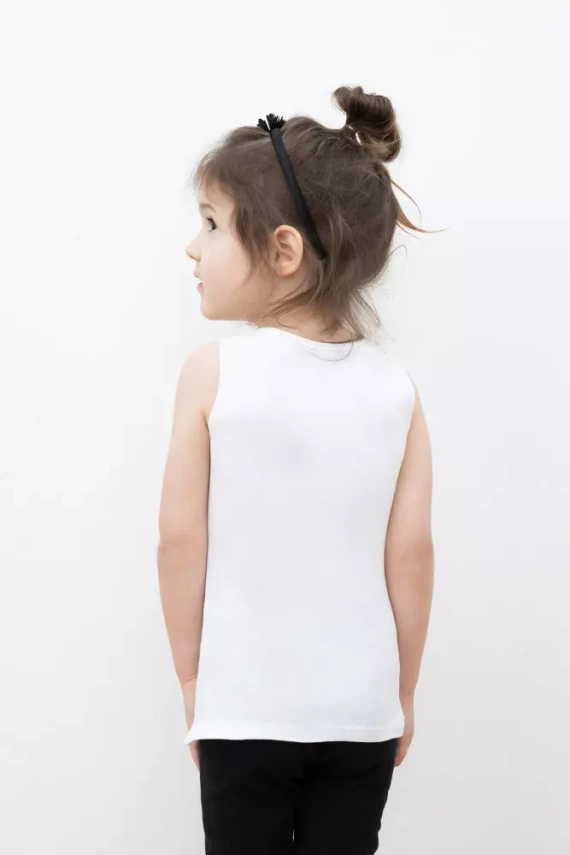 Camiseta Tosia para niña, hombro ancho Moda Italiana- blanco