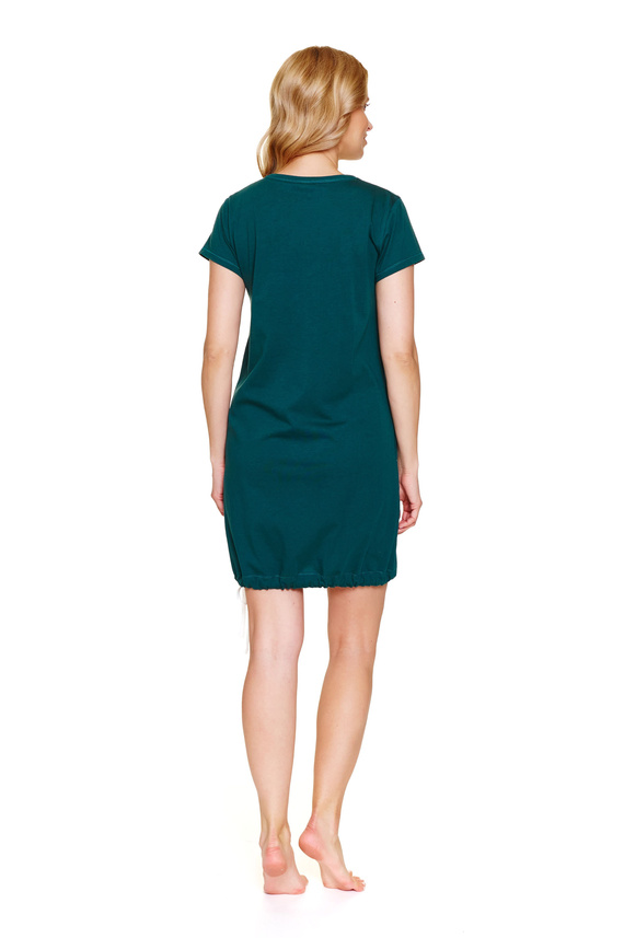 9504 Doctor Nap - Camisón de algodón para embarazo y lactancia - confort y comodidad para la futura mamá - esmeralda