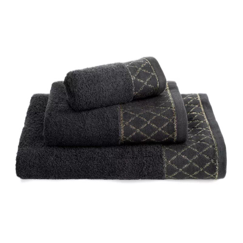 Set de toallas Eurofirany 3 piezas suaves absorbentes elegantes Layla black