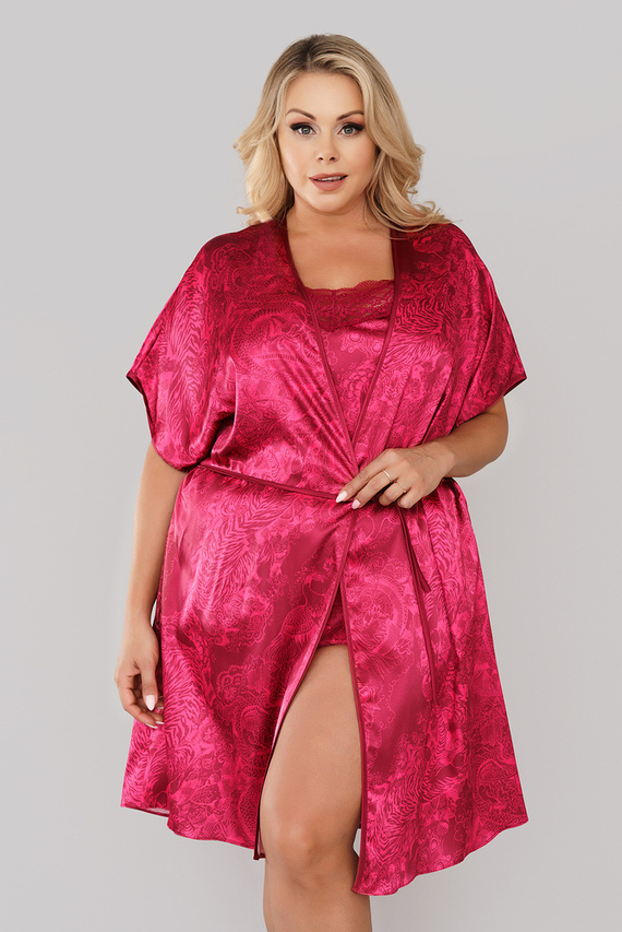 Impresja Albornoz de señora Moda italiana burdeos