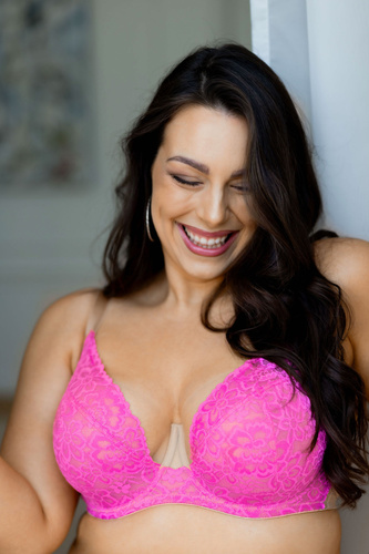 Mediolano Crazy Pink 19249 Sujetador Soft para Seno Grande con Encaje Rosa