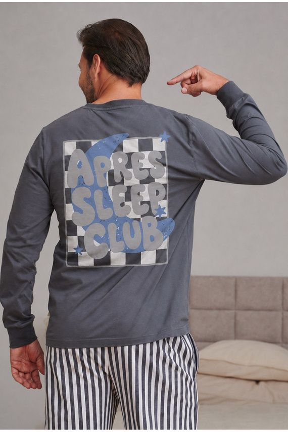 Doctor Nap 7524 Apres Sleep Pijama masculina gris grafito 100% algodón manga larga