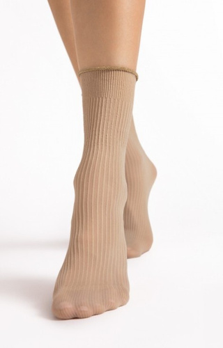 G 1195 Sassy Fiore medias de mujer 40 den nude - acanalado, brillante