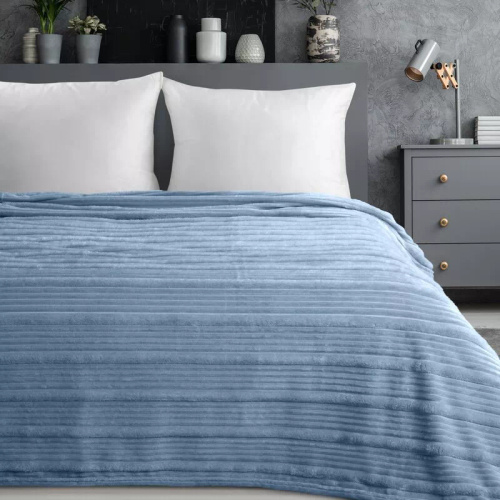 Manta cubrecama Nina 220x200 flano 3D suave Eurofirany 300 GSM azul
