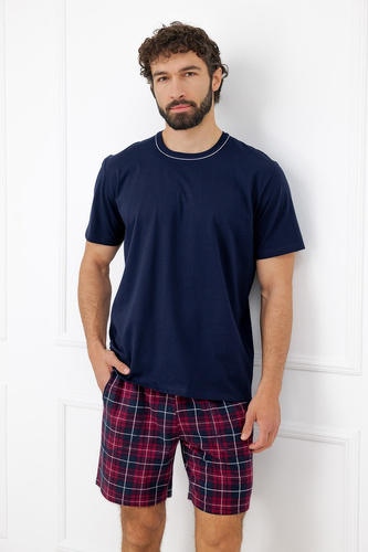 Italian Fashion Brajan pijama masculina Mega Soft algodón pantalones cortos a cuadros