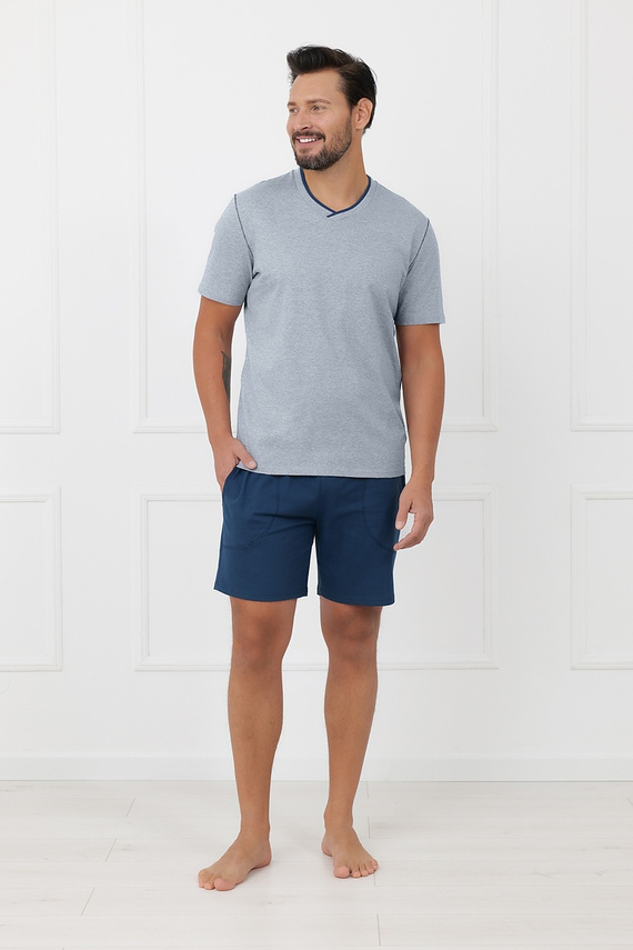 Pijama hombre Devon Italian Fashion algodón manga corta melange