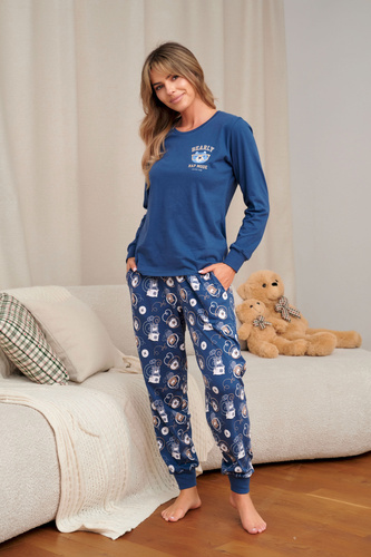 Pijama de mujer Doctor Nap 7510 100% algodón larga con puños y estampado