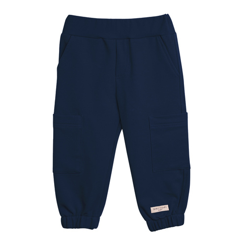 Simply Comfy Pantalones de chándal para niños Eevi azul marino - 100% algodón, con bolsillos