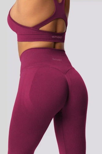 Leggings push-up Spaio PRO cintura alta opacos moldeadores red wine
