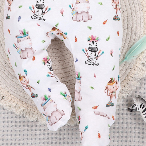 ABN-5542 Semi-cama para bebé de algodón orgánico Nini Happy Animals - comodidad, seguridad, respetuosa con el medio ambiente
