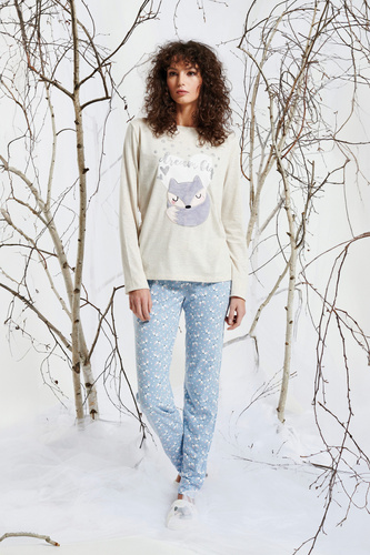 Zerda Sorbetto - pijama de mujer de algodón con aplique 3D