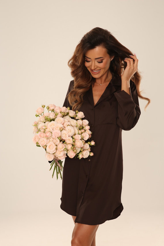 Camisa de dormir satén 760 Cordelia De Lafense con botones elegante