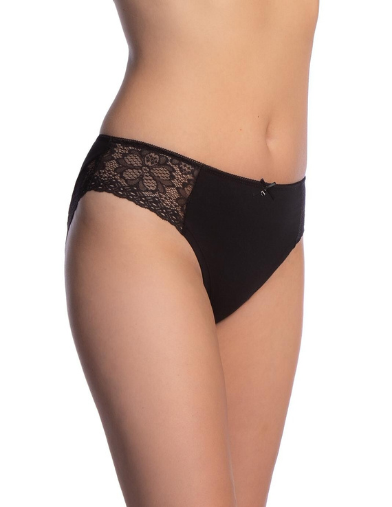 Lama L-1606 BI Braguitas de mujer de algodón bikini con encaje negras 2 unidades