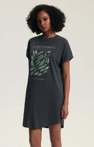 43687 Danna Camisa mujer Henderson gris - algodón, manga corta, estampado