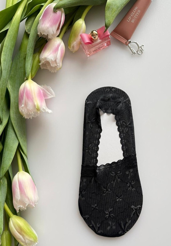 Bailarinas Magnetis de encaje con silicona – calcetines invisibles mujer black