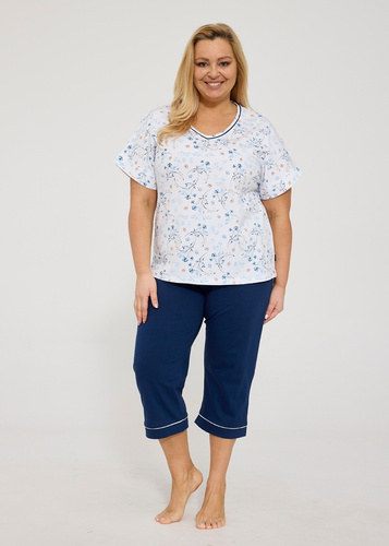 Pijama de señora Cornette Dolce Vita 880/331, 100% algodón, manga corta