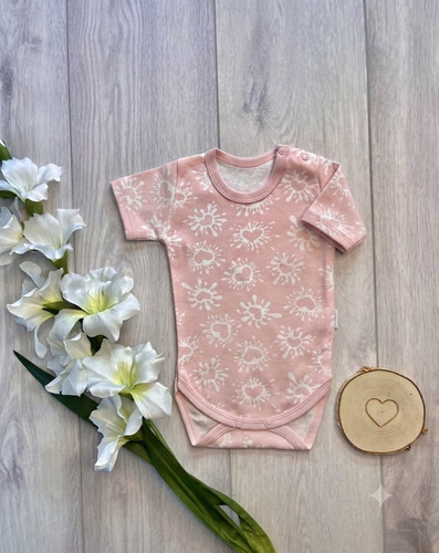 Body para bebé Mamatti BK16325 rosa de algodón manga corta