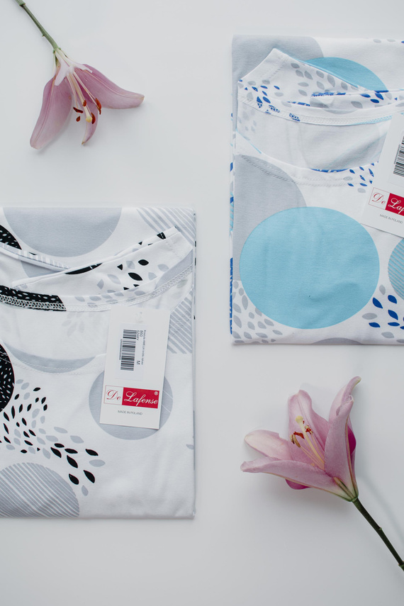 860 Camisón Amelia De Lafense - manga corta, viscosa suave - gris