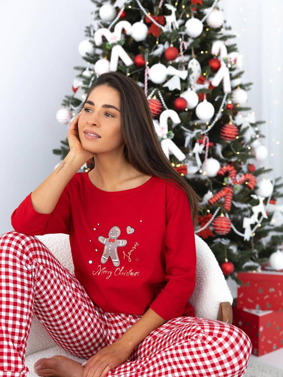 Sensis Christmas Cookie Pijama de señora - rojo