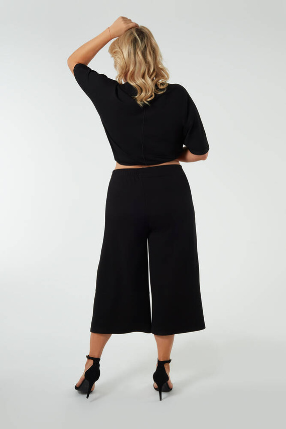 Culottes Soler Mujer 7/8 Moda Italiana - negro