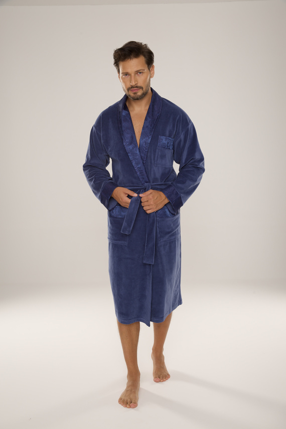 868 Noble albornoz de terciopelo para hombre De Lafense- elegante, suave, de primera calidad, vaquero