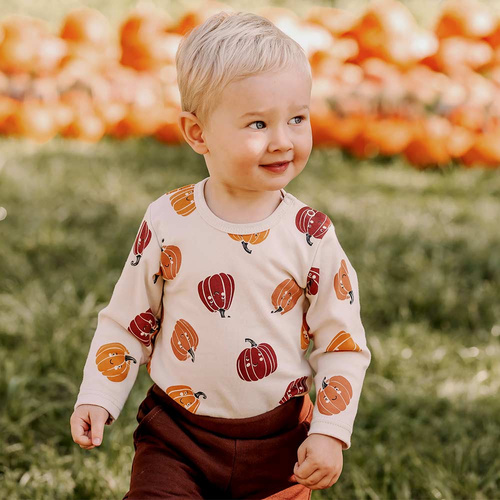 Body Halloween bebé Eevi - crudo, calabazas, algodón