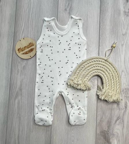 Pijama para bebé SC16230 Mamatti blanco con estrellas de algodón