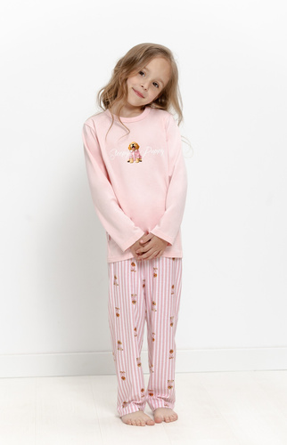 Pijama para niña Taro 3647 Nola rosa 100% algodón manga larga