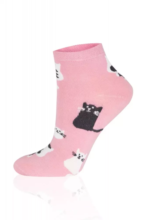 S124Z Bami Socks Calcetines Moda Italiana rosa/blanco/grafito