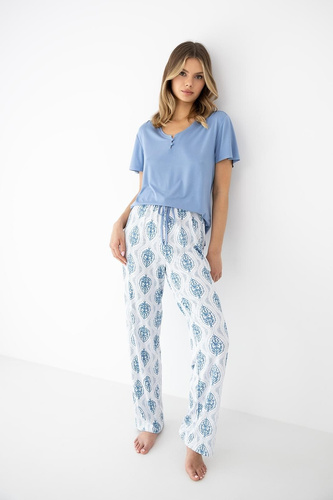 Sensis Gracelyn pijama mujer viscosa blanco-azul