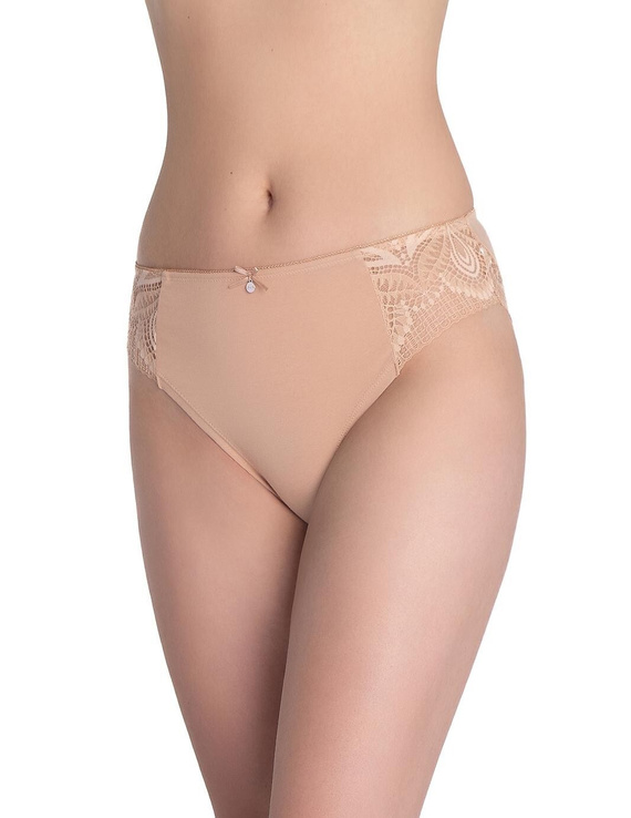 Lama L-1588 BI braguita de bikini de encaje de algodón negro/beige, pack de 2
