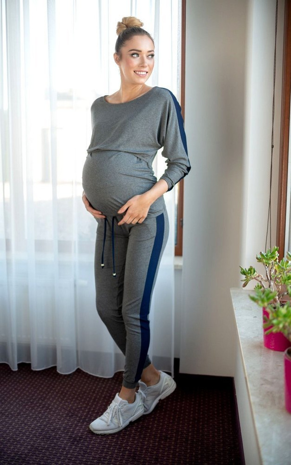500 Komplet Dresowy ciążowy i do karmienia MIRACLE- szary 