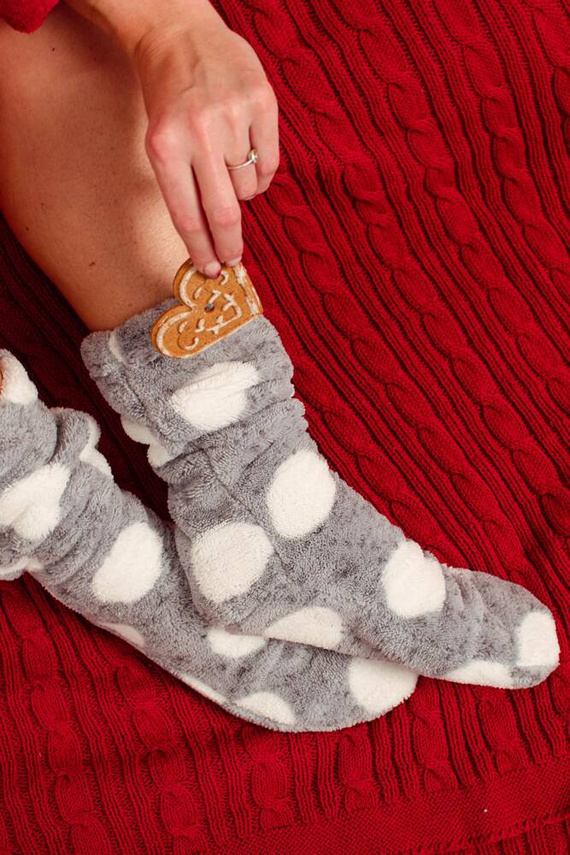 553/554 Calcetines de dormir Wellsoft Smooth De Lafense - gris círculos grandes