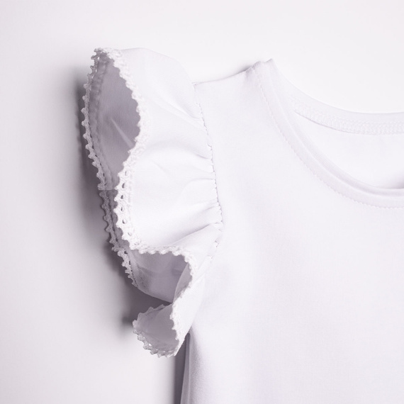 Blusa 220138 Nicol blanca algodón con encaje elegante niña