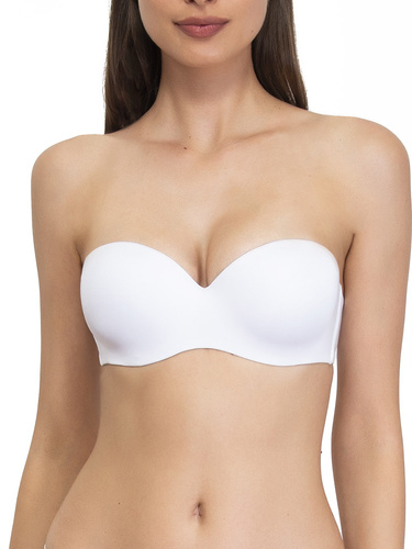 1580 Sujetador push-up Fantastic - bandeau, microfibra Sielei blanco