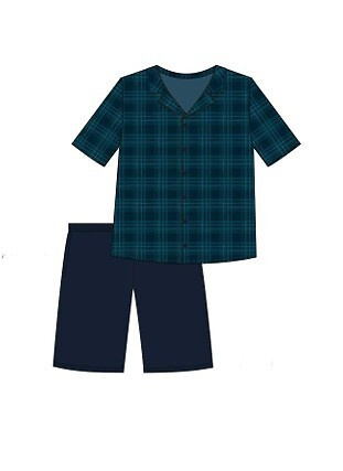 Cornette 2000/02 Pijama para Hombre Abierta 100% Algodón Manga Corta